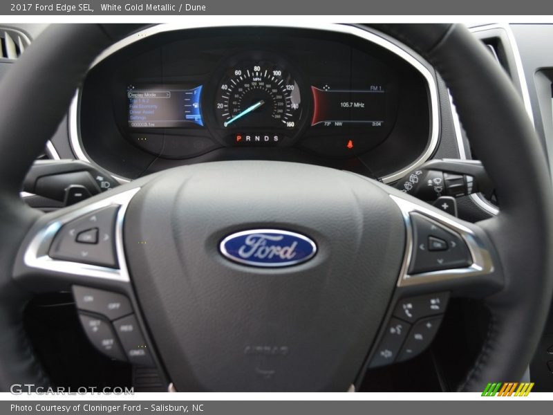 White Gold Metallic / Dune 2017 Ford Edge SEL