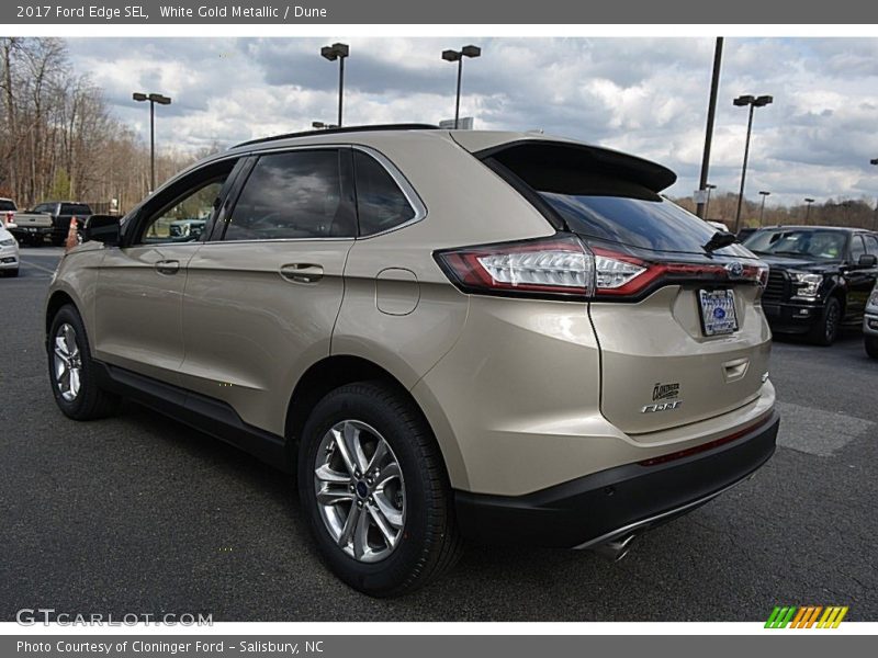 White Gold Metallic / Dune 2017 Ford Edge SEL