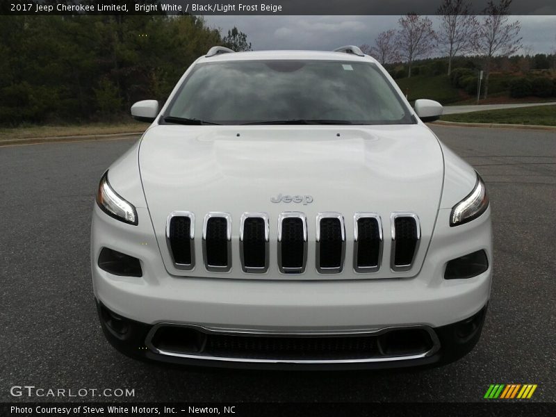 Bright White / Black/Light Frost Beige 2017 Jeep Cherokee Limited