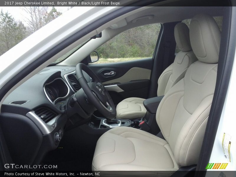 Bright White / Black/Light Frost Beige 2017 Jeep Cherokee Limited