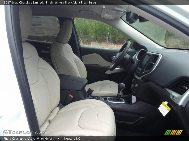 Bright White / Black/Light Frost Beige 2017 Jeep Cherokee Limited