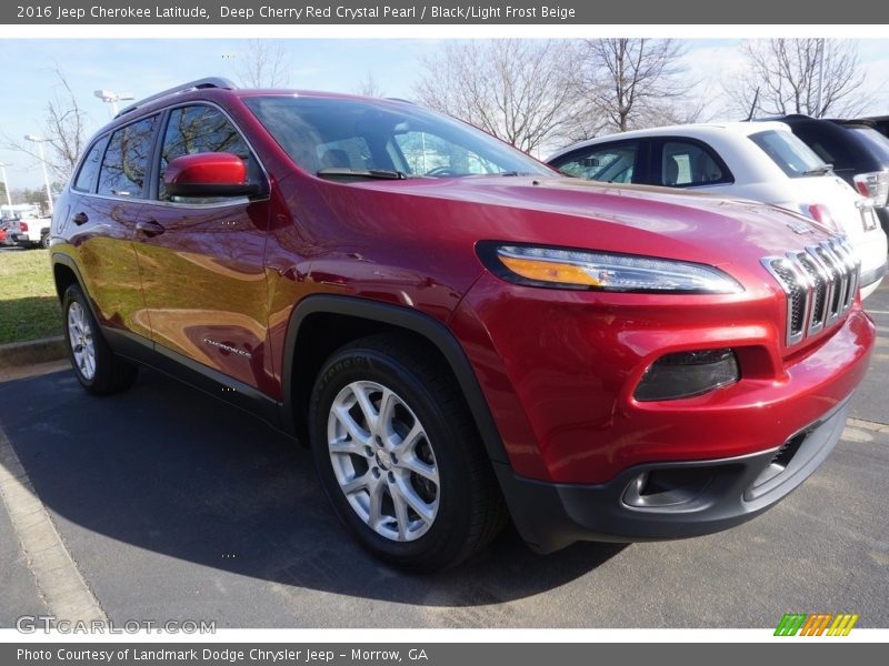 Deep Cherry Red Crystal Pearl / Black/Light Frost Beige 2016 Jeep Cherokee Latitude