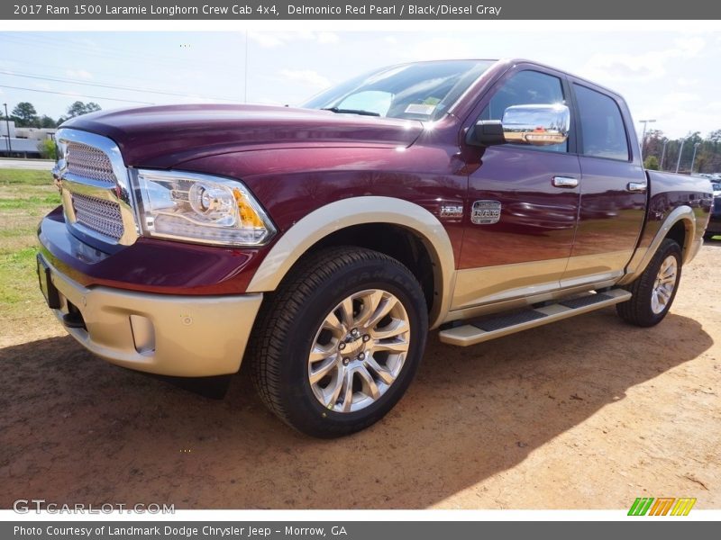 Delmonico Red Pearl / Black/Diesel Gray 2017 Ram 1500 Laramie Longhorn Crew Cab 4x4