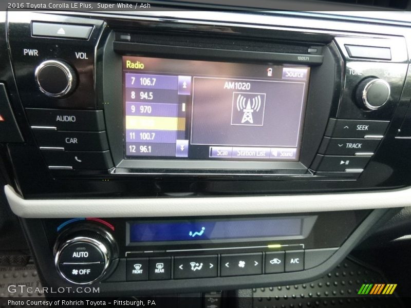 Super White / Ash 2016 Toyota Corolla LE Plus