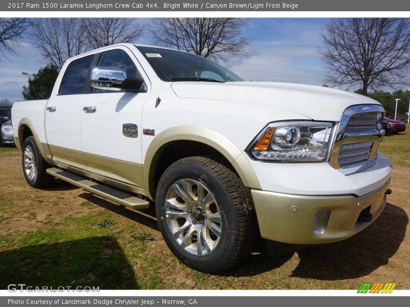 Bright White / Canyon Brown/Light Frost Beige 2017 Ram 1500 Laramie Longhorn Crew Cab 4x4