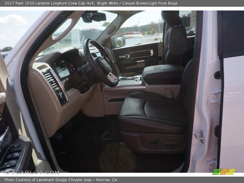 Bright White / Canyon Brown/Light Frost Beige 2017 Ram 1500 Laramie Longhorn Crew Cab 4x4
