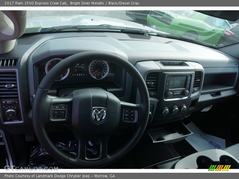 Bright Silver Metallic / Black/Diesel Gray 2017 Ram 1500 Express Crew Cab