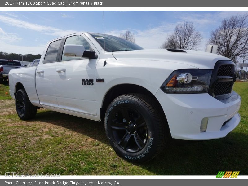 Bright White / Black 2017 Ram 1500 Sport Quad Cab
