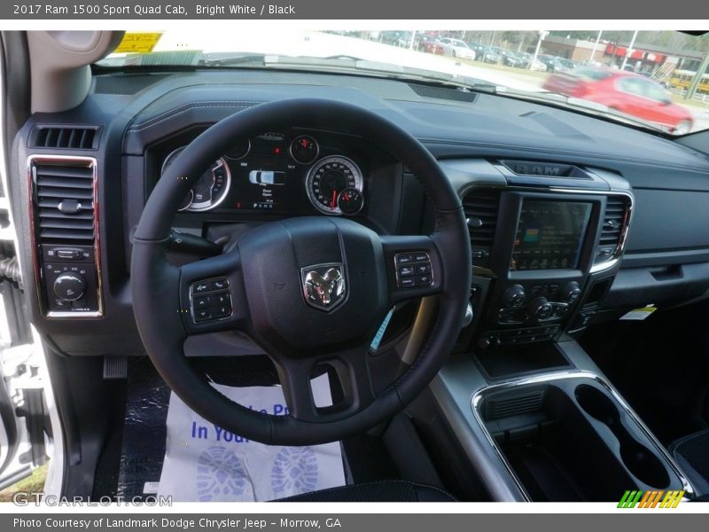 Bright White / Black 2017 Ram 1500 Sport Quad Cab