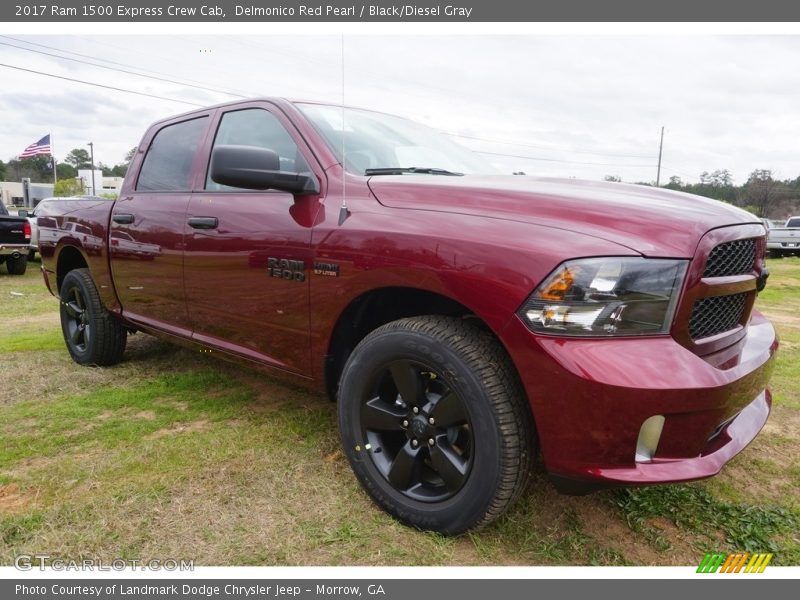 Delmonico Red Pearl / Black/Diesel Gray 2017 Ram 1500 Express Crew Cab