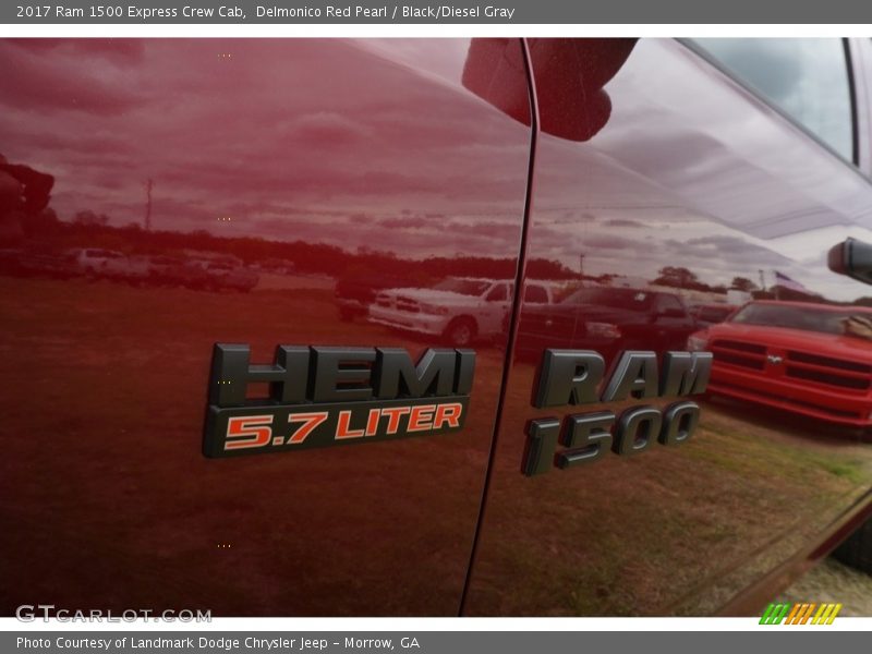 Delmonico Red Pearl / Black/Diesel Gray 2017 Ram 1500 Express Crew Cab