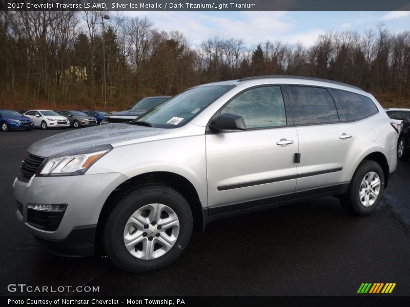 Silver Ice Metallic / Dark Titanium/Light Titanium 2017 Chevrolet Traverse LS AWD