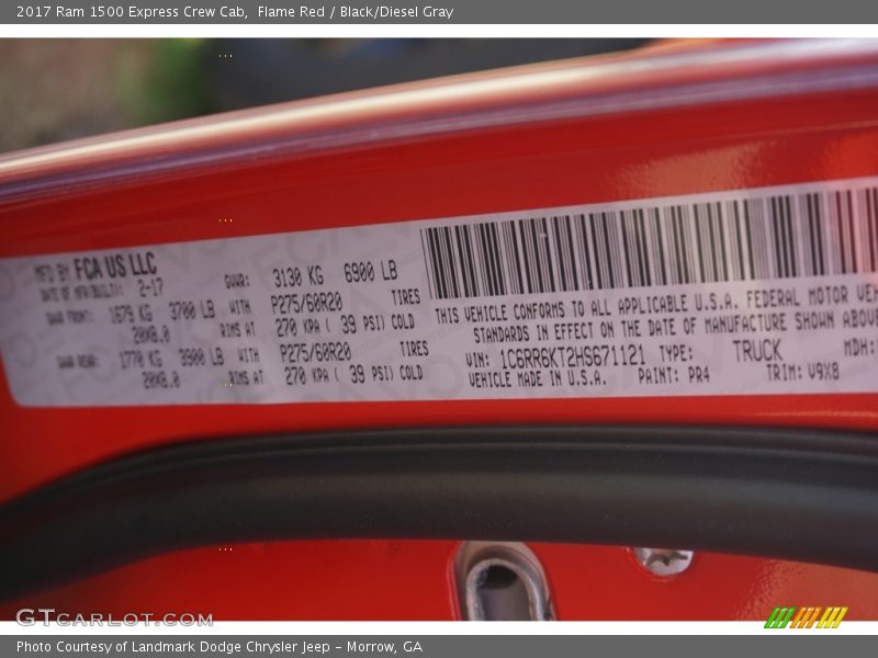 Flame Red / Black/Diesel Gray 2017 Ram 1500 Express Crew Cab
