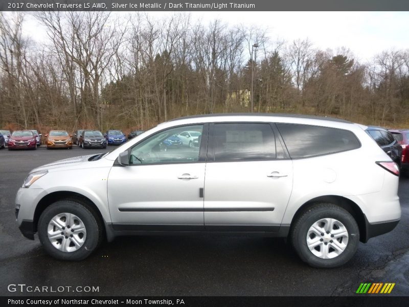 Silver Ice Metallic / Dark Titanium/Light Titanium 2017 Chevrolet Traverse LS AWD