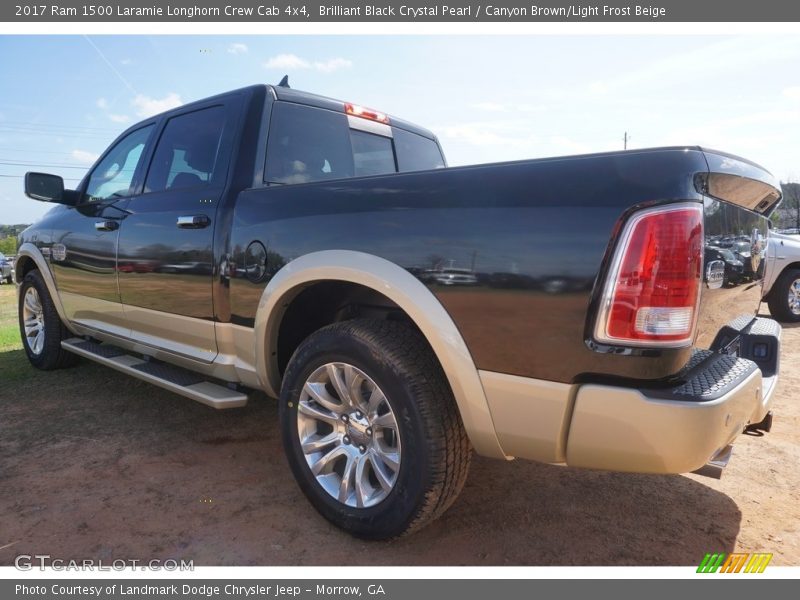 Brilliant Black Crystal Pearl / Canyon Brown/Light Frost Beige 2017 Ram 1500 Laramie Longhorn Crew Cab 4x4