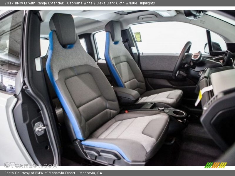 Capparis White / Deka Dark Cloth w/Blue Highlights 2017 BMW i3 with Range Extender