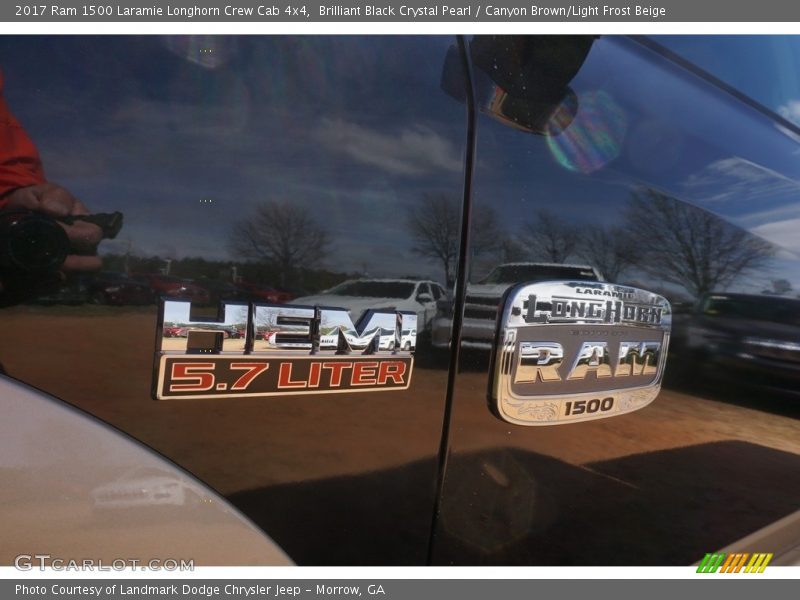 Brilliant Black Crystal Pearl / Canyon Brown/Light Frost Beige 2017 Ram 1500 Laramie Longhorn Crew Cab 4x4