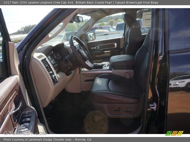Brilliant Black Crystal Pearl / Canyon Brown/Light Frost Beige 2017 Ram 1500 Laramie Longhorn Crew Cab 4x4