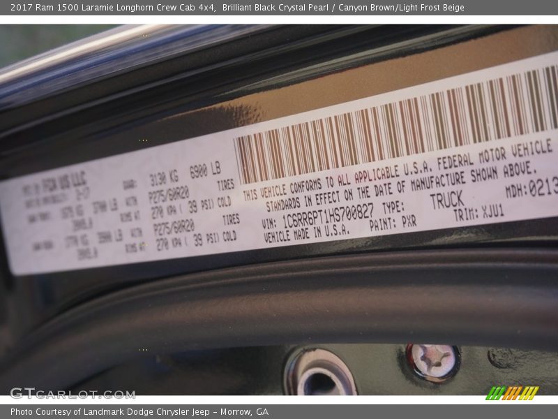 Brilliant Black Crystal Pearl / Canyon Brown/Light Frost Beige 2017 Ram 1500 Laramie Longhorn Crew Cab 4x4