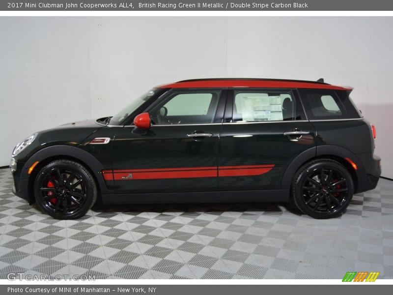 British Racing Green II Metallic / Double Stripe Carbon Black 2017 Mini Clubman John Cooperworks ALL4