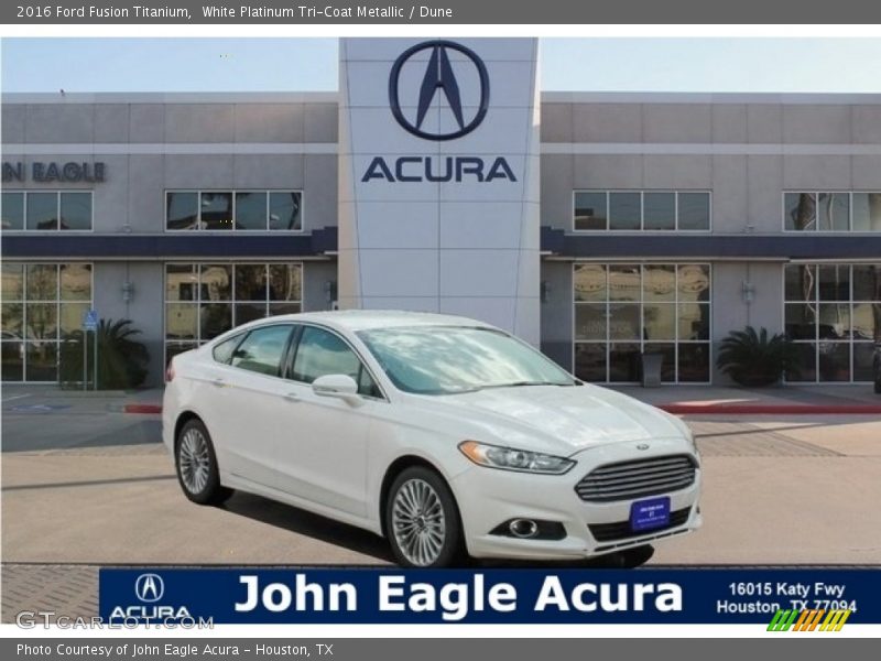 White Platinum Tri-Coat Metallic / Dune 2016 Ford Fusion Titanium