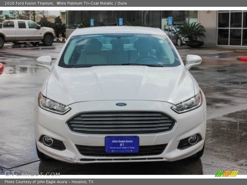 White Platinum Tri-Coat Metallic / Dune 2016 Ford Fusion Titanium