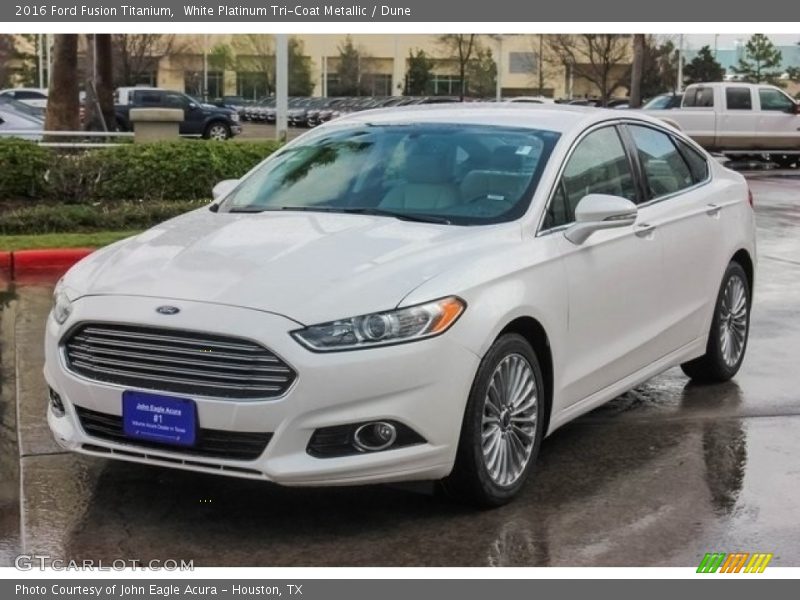 White Platinum Tri-Coat Metallic / Dune 2016 Ford Fusion Titanium