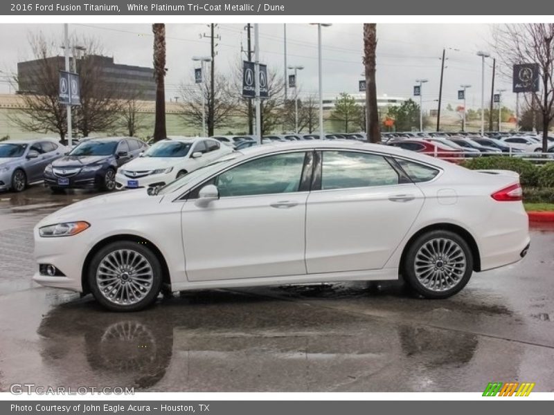 White Platinum Tri-Coat Metallic / Dune 2016 Ford Fusion Titanium