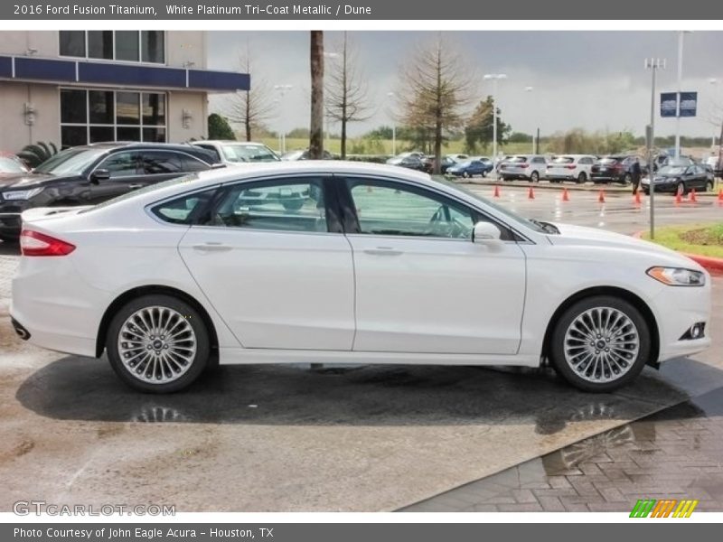 White Platinum Tri-Coat Metallic / Dune 2016 Ford Fusion Titanium