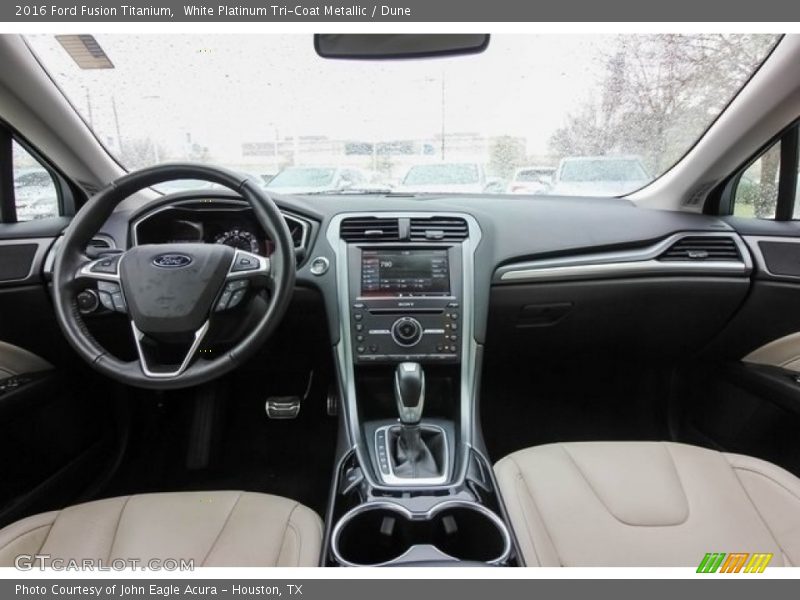 White Platinum Tri-Coat Metallic / Dune 2016 Ford Fusion Titanium
