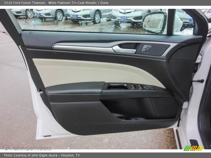 White Platinum Tri-Coat Metallic / Dune 2016 Ford Fusion Titanium
