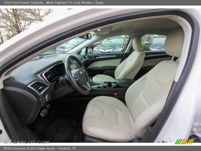 White Platinum Tri-Coat Metallic / Dune 2016 Ford Fusion Titanium