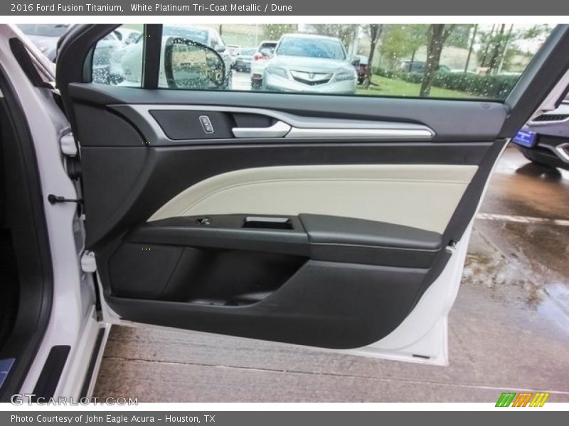 White Platinum Tri-Coat Metallic / Dune 2016 Ford Fusion Titanium