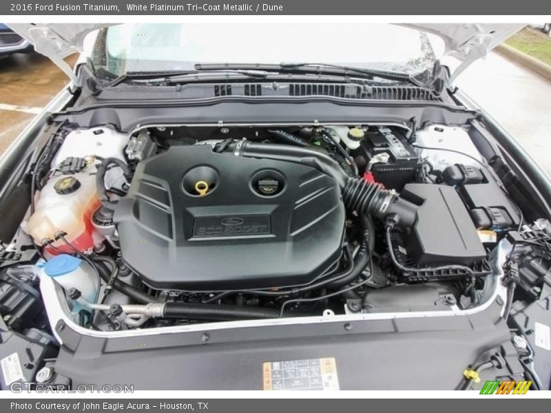 White Platinum Tri-Coat Metallic / Dune 2016 Ford Fusion Titanium
