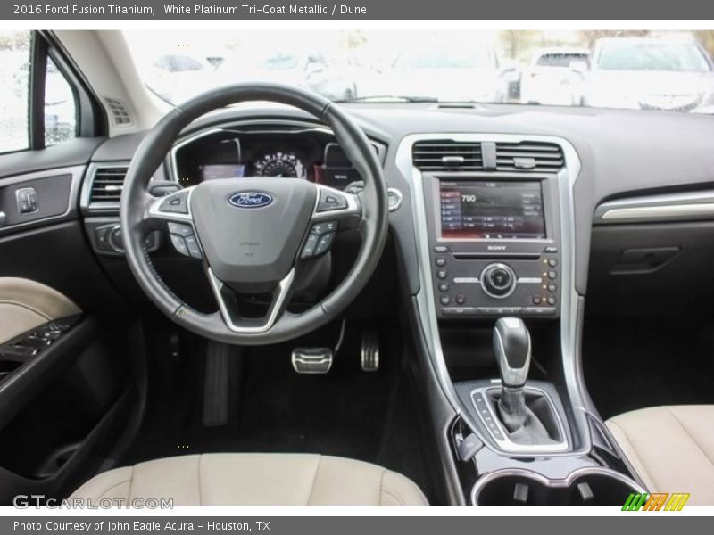 White Platinum Tri-Coat Metallic / Dune 2016 Ford Fusion Titanium