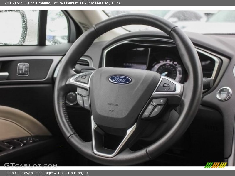 White Platinum Tri-Coat Metallic / Dune 2016 Ford Fusion Titanium