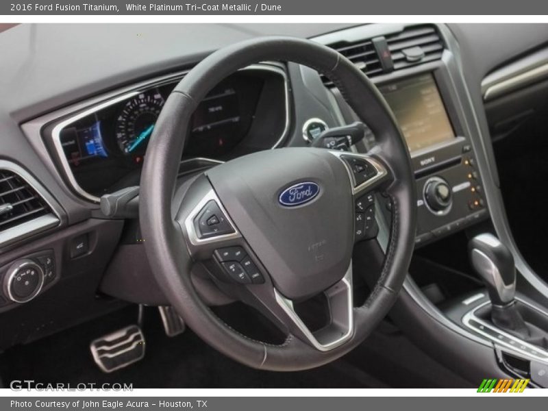 White Platinum Tri-Coat Metallic / Dune 2016 Ford Fusion Titanium