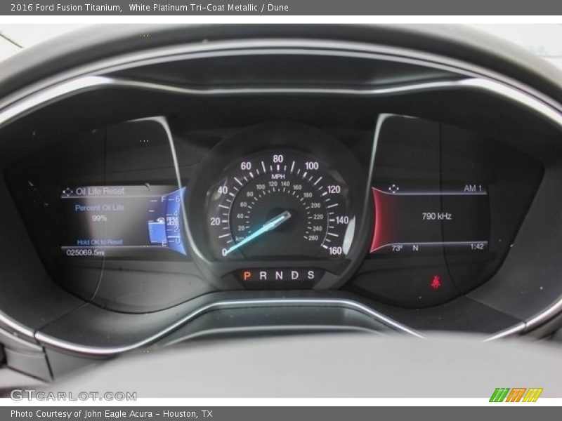 White Platinum Tri-Coat Metallic / Dune 2016 Ford Fusion Titanium