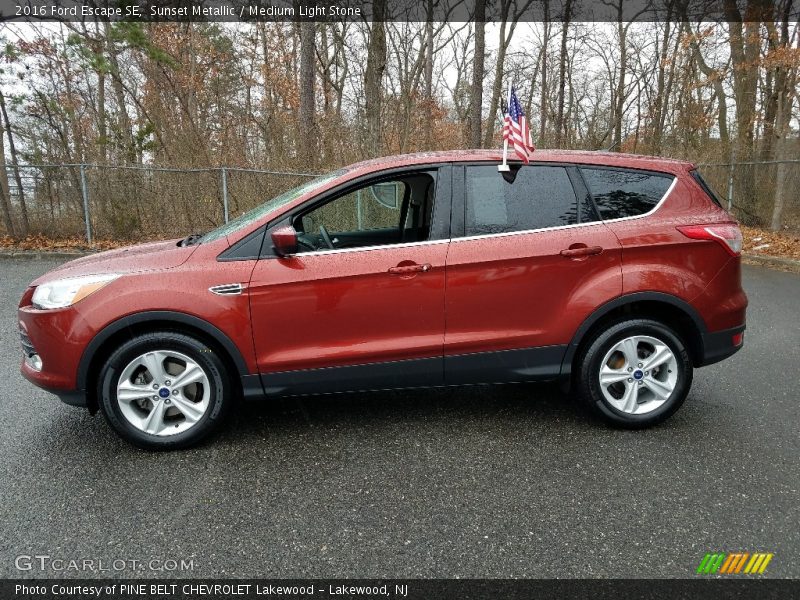 Sunset Metallic / Medium Light Stone 2016 Ford Escape SE