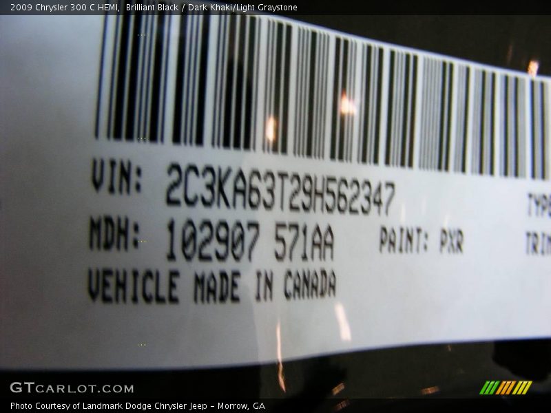 Brilliant Black / Dark Khaki/Light Graystone 2009 Chrysler 300 C HEMI