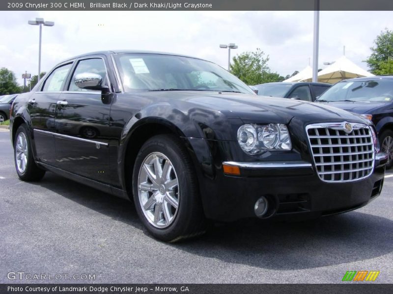 Brilliant Black / Dark Khaki/Light Graystone 2009 Chrysler 300 C HEMI