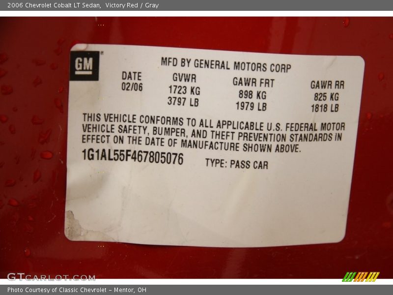 Victory Red / Gray 2006 Chevrolet Cobalt LT Sedan