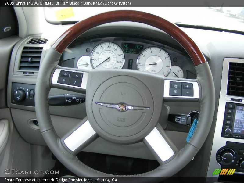 Brilliant Black / Dark Khaki/Light Graystone 2009 Chrysler 300 C HEMI