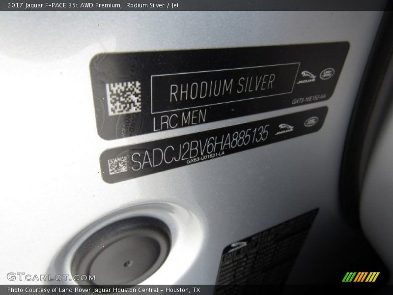 Rodium Silver / Jet 2017 Jaguar F-PACE 35t AWD Premium