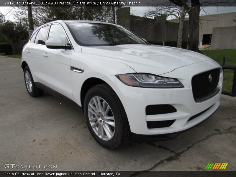 Polaris White / Light Oyster w/Pistachio 2017 Jaguar F-PACE 35t AWD Prestige