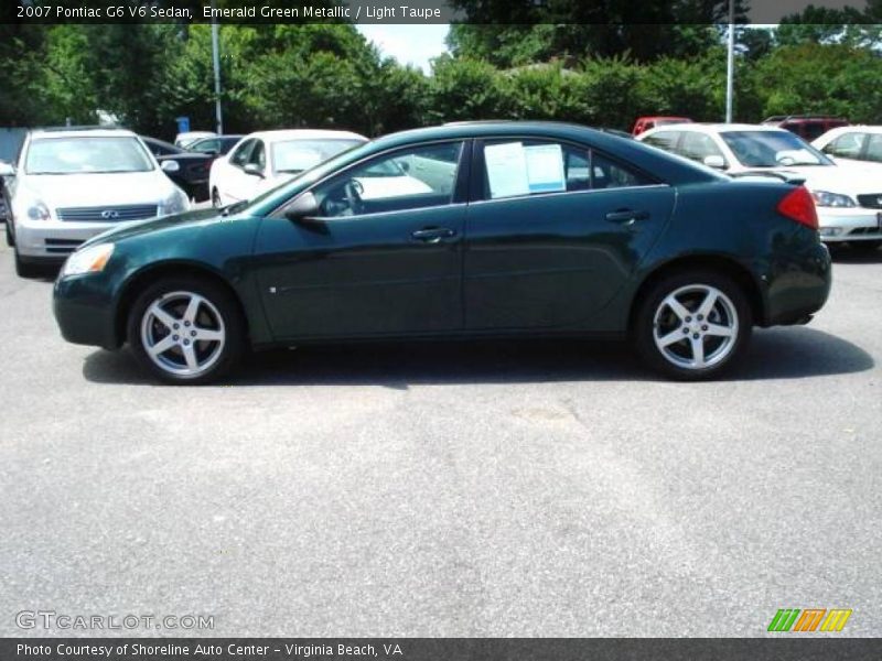 Emerald Green Metallic / Light Taupe 2007 Pontiac G6 V6 Sedan