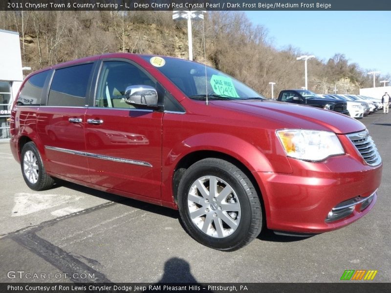 Deep Cherry Red Crystal Pearl / Dark Frost Beige/Medium Frost Beige 2011 Chrysler Town & Country Touring - L