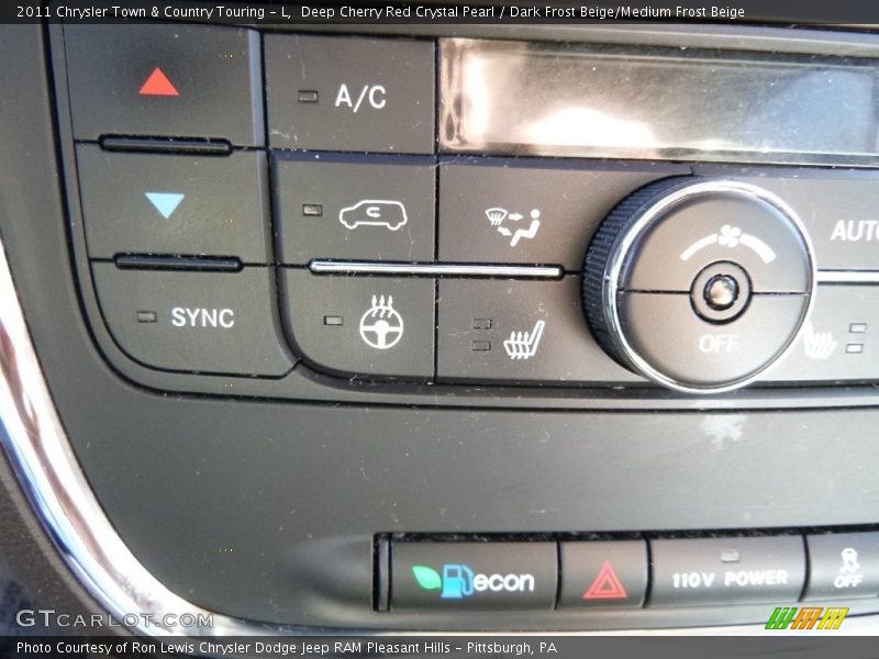 Deep Cherry Red Crystal Pearl / Dark Frost Beige/Medium Frost Beige 2011 Chrysler Town & Country Touring - L