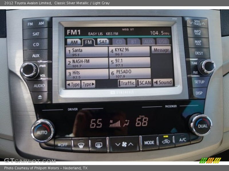 Classic Silver Metallic / Light Gray 2012 Toyota Avalon Limited