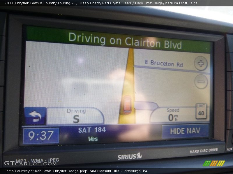 Deep Cherry Red Crystal Pearl / Dark Frost Beige/Medium Frost Beige 2011 Chrysler Town & Country Touring - L
